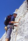 Elisa sulla "Vinatzer-Castiglioni" in Marmolada