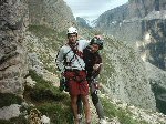 Alex e Marco all'uscita della "Micheluzzi-Castiglioni" al Piz Ciavazes.