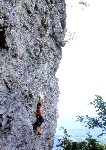 Federico su uno dei 6c+ del Blocco