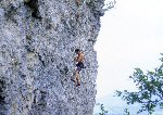 Federico su uno dei 6c+ del Blocco